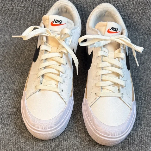 Nike Women's White Black Gold Platform Sneakers - Picture 6 of 11